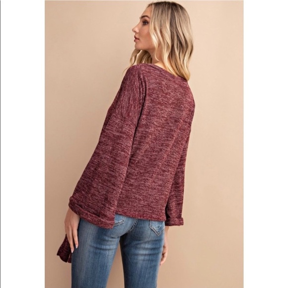 NEW! Marbled Knit self tie Top! - Picture 4 of 5